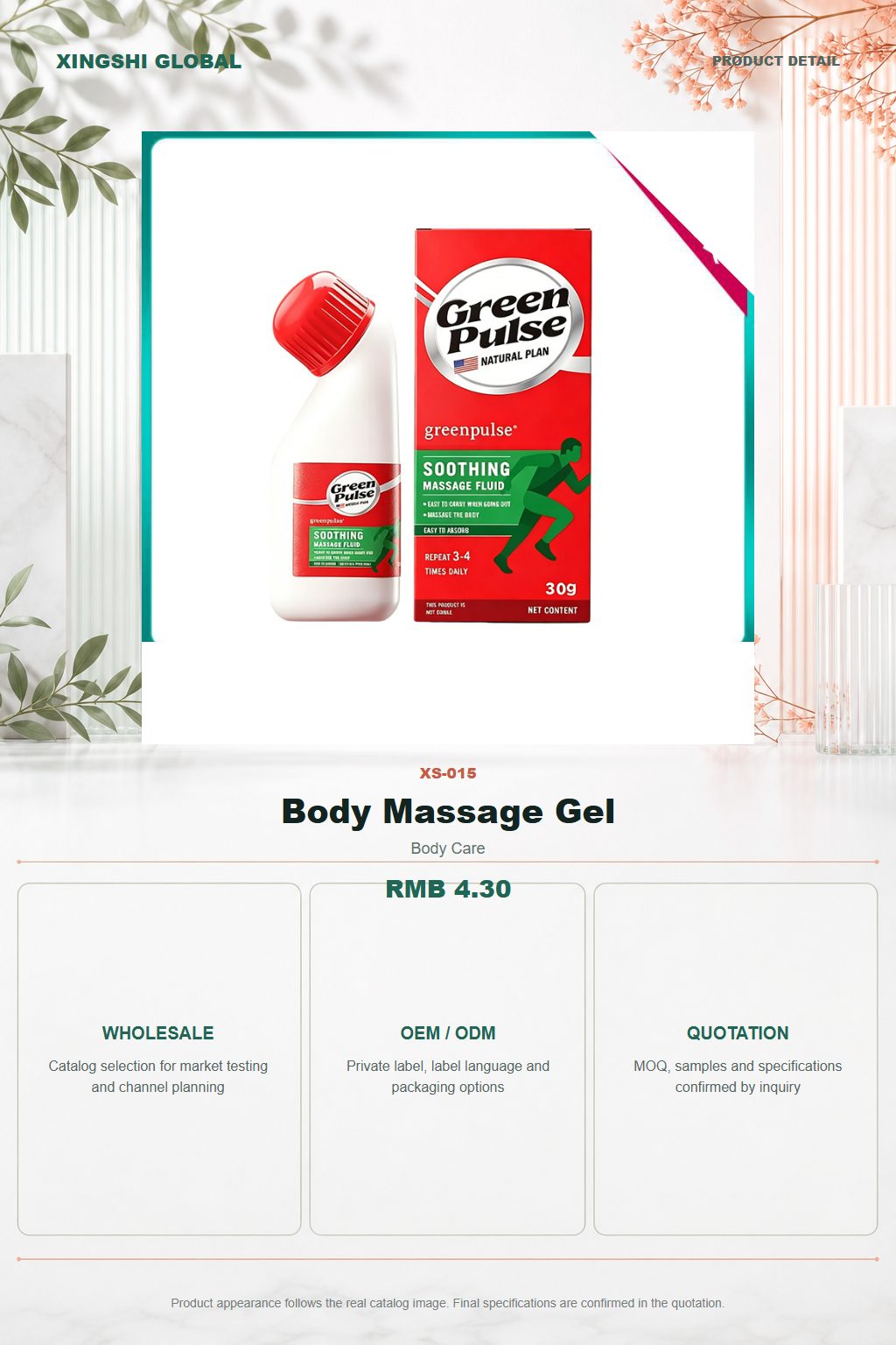 Body Massage Gel detail