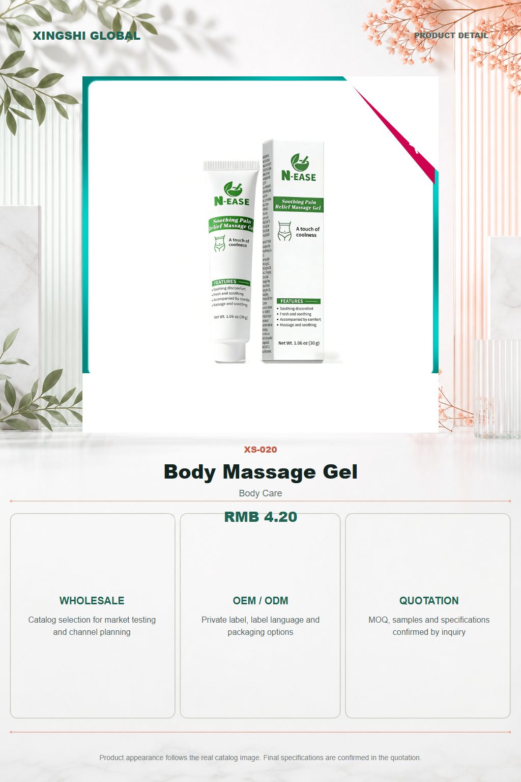 Body Massage Gel detail
