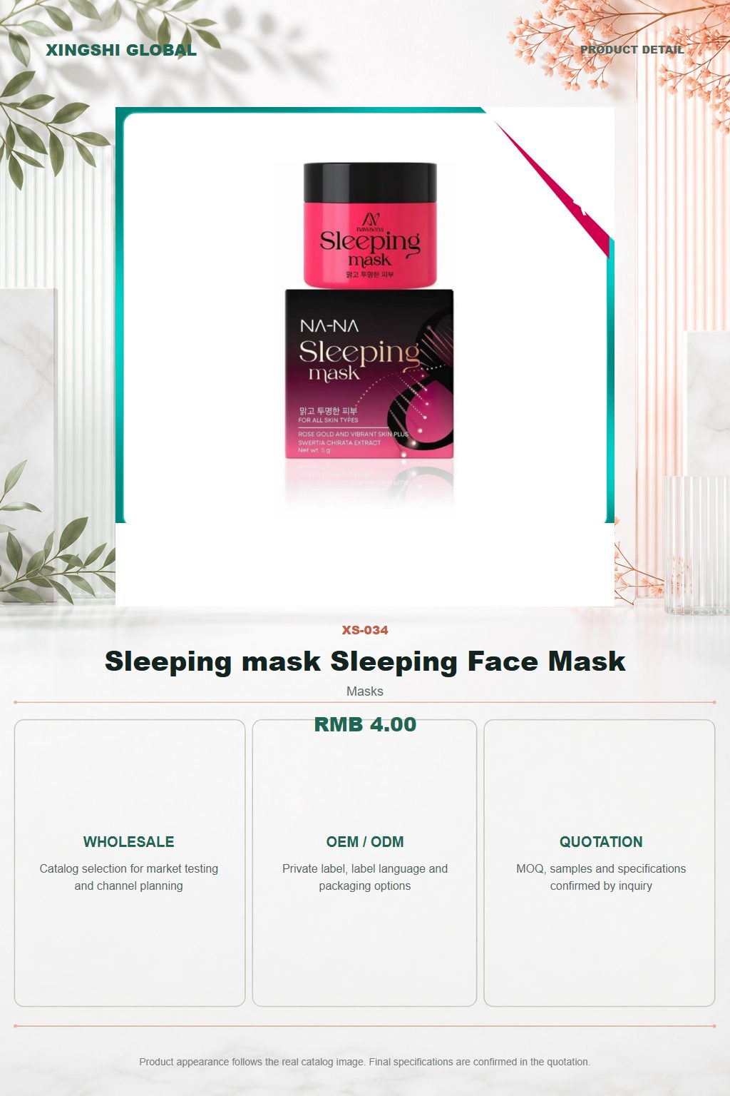 Sleeping mask Sleeping Face Mask detail