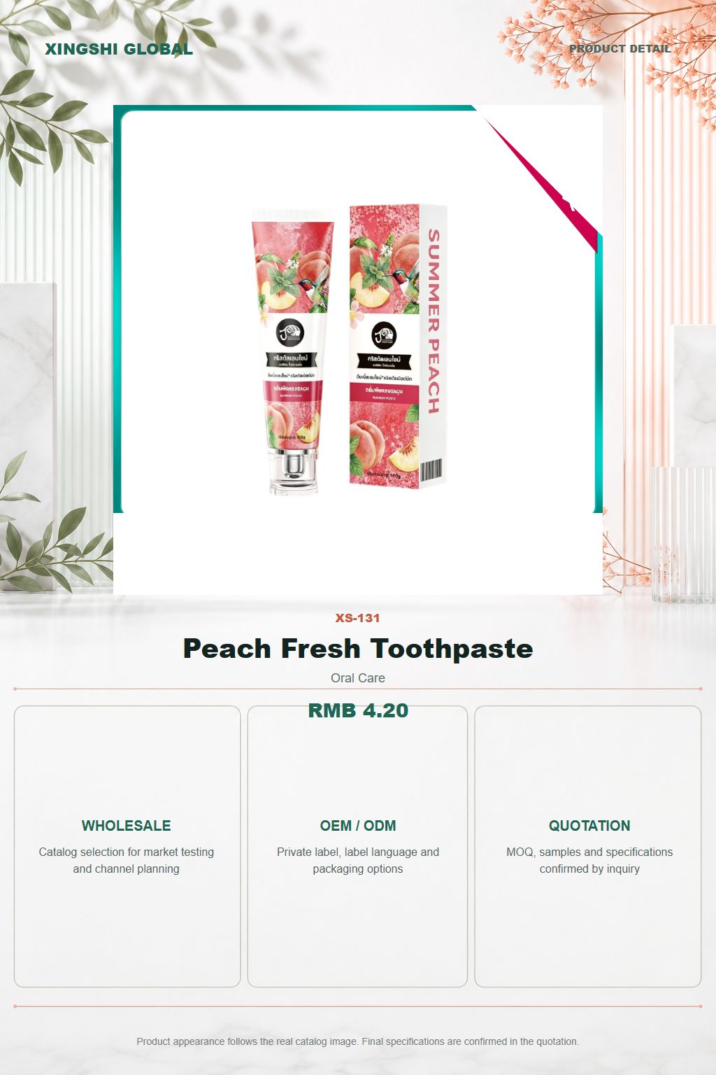 Peach Fresh Toothpaste detail