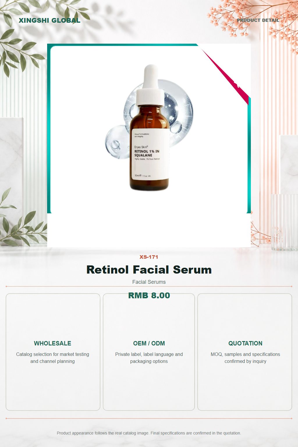Retinol Facial Serum detail